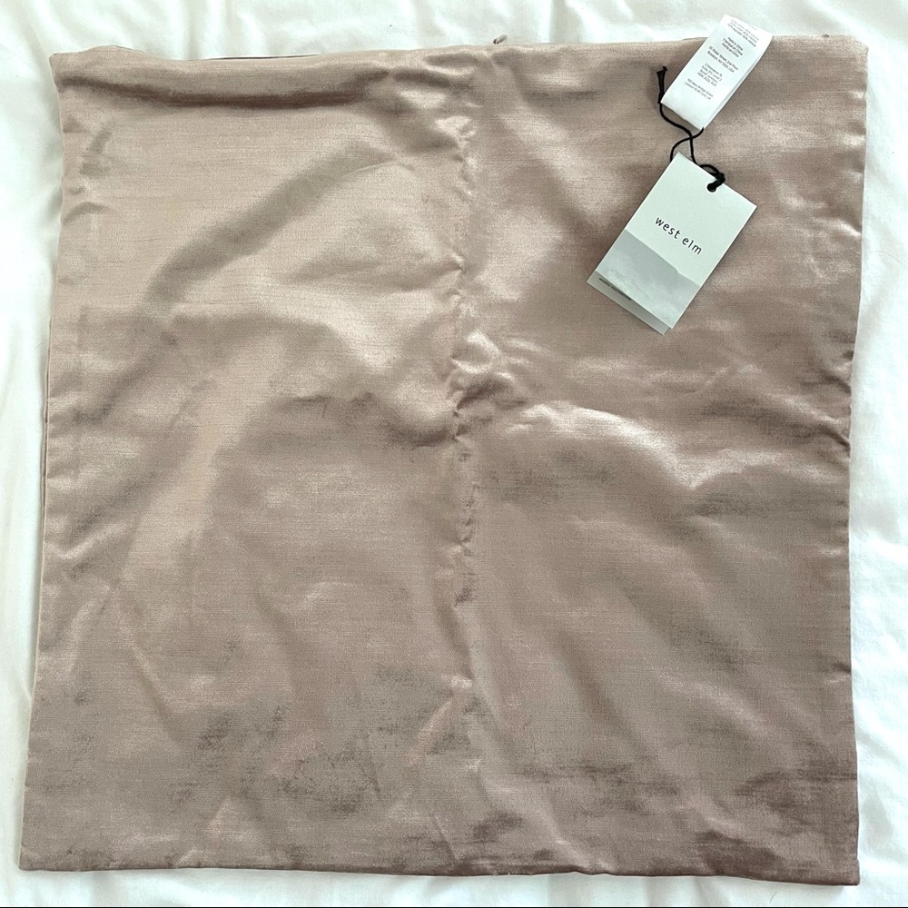 West Elm 20x20 Dusty Blush Velvet Pillow Cover